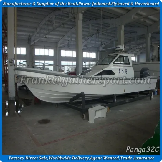 Gather 32ft high quality cabin model panga boat,work boat,work panga boat