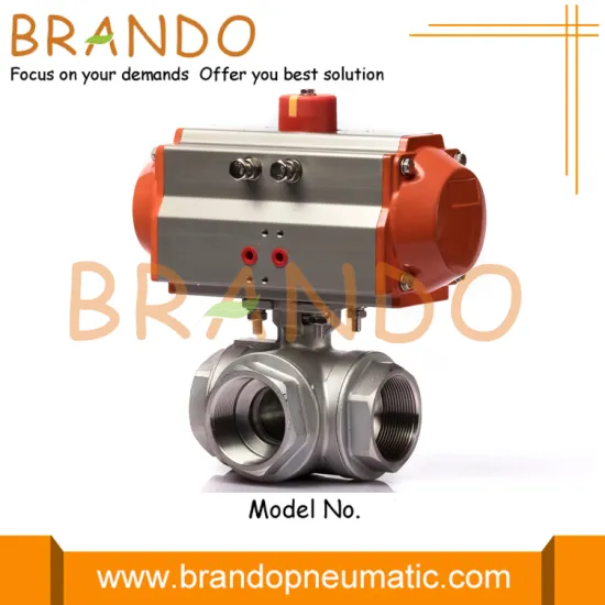 3 Way Pneumatic Actuator Ball Valve 2'' DN50