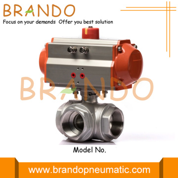 3 Way Pneumatic Actuator Ball Valve 2'' DN50