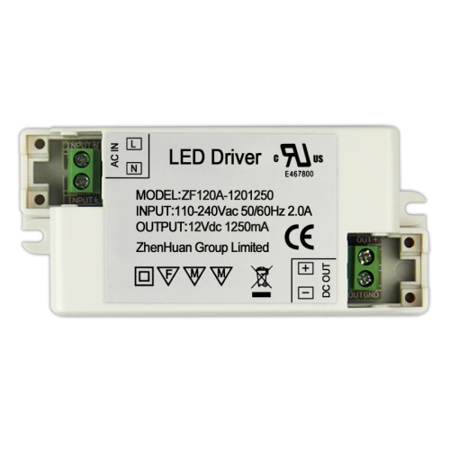 15W 12V DC 1.25a draibhear cumhachd fo stiùir WHITE