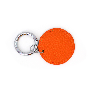 Custom Promotional Pu Leather Keychain with Sliver Keyring