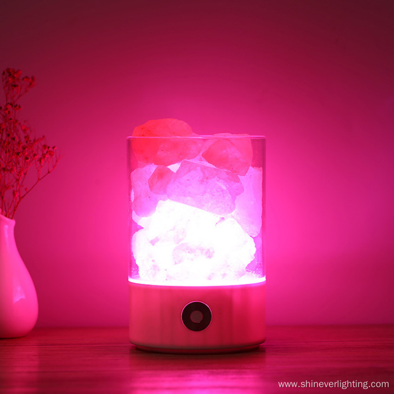 Pink Crystal Stone Natural Rock USB Night Light