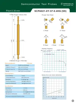 Double-sided Spring Pogo Pin Test Probe SCPA021 for IC Inspection