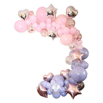 Wholesale Eco Friendly Pink Heart Confetti Happy Birthday balloon arch kit For Birthday Baby Shower Girl Party Decoration