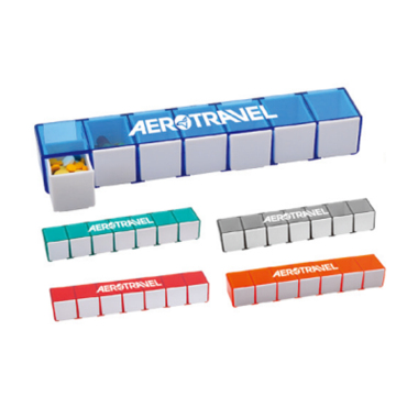 Promotion Plastic Travel Pill Box with 7 Days and Compartments