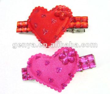Girls Heart-shaped decoration and diamonds, cute heart-shaped hairpin