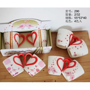 Set de taza personalizada con la manija en forma de corazón