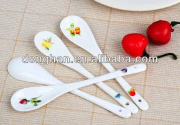 Ceramic spoon with decal deign, coffee spoon