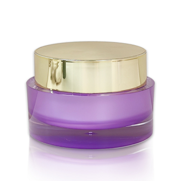 Factory Price Acrylic Purple Jar with Silver & Gold Cap for Face Cream - 50g