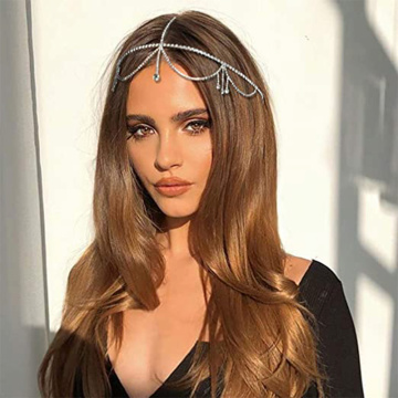 Stonefans Bling Forehead Chain for Women Jewelry Headpiece Rhinestone Chains Crystal Bridal Headwear Luxury Hair Accessories
