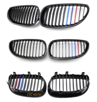 Gloss Black Single Line Front Bumper Grille for BMW 5 Series E60/E61 (2004-2009)
