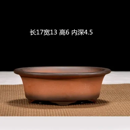 Wholesale Yixing Purple Sand Antique Oval Bonsai Pot