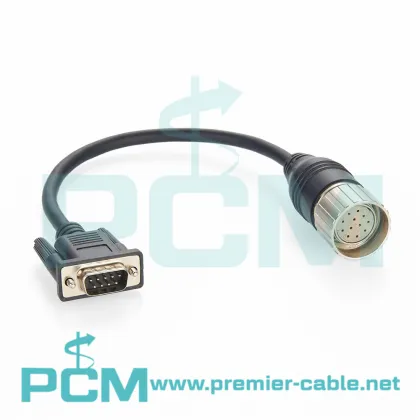 0.2m M23 to 9 Pin D-Sub Sensor Actuator Cable: Compatible Replacement for Baumer 11119257