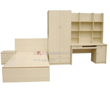 Multifunctional Bedroom Single Wooden Bed with Wardrobe Made in China