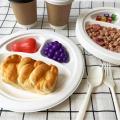 Compostable 3 compartment bagasse plates 9'' plates