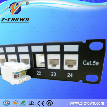 RJ45 Shielded CAT6 24 Ports Patch Panel 0.5U
