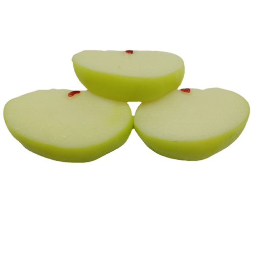 Tranche de pomme verte artificielle Cabochons de résine à dos plat 3D en plastique pomme fruits Slime tranches de charmes pour fée jardin décor à la maison