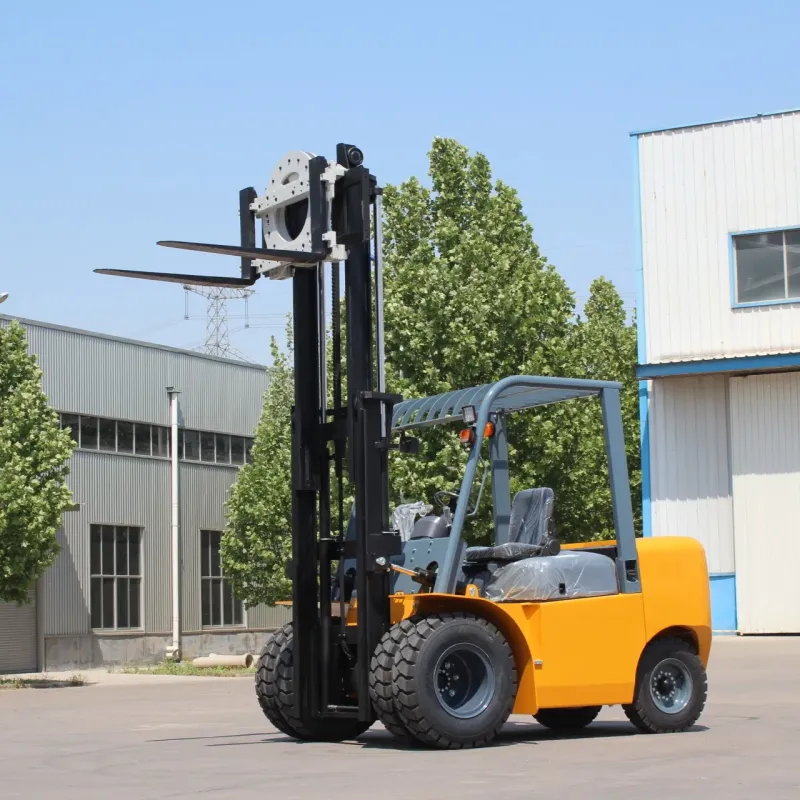 Heavy-Duty 4.0t-5.0t Diesel Forklift with Rotating Forks Attachment