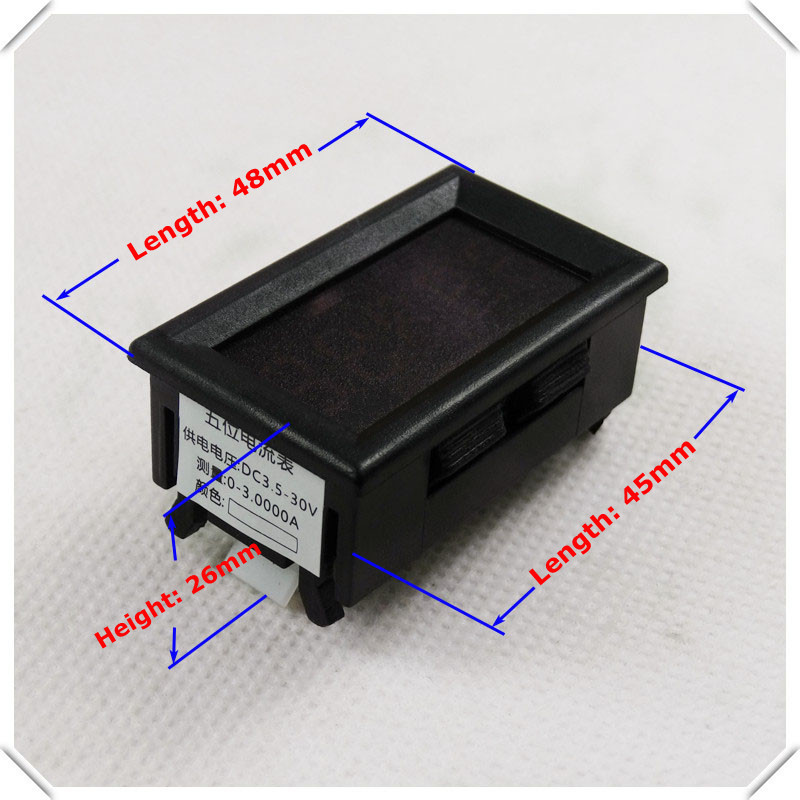 RD 0.36" Digital Ammeter DC 0-3.0000A Four wires 5 digit Current Panel Meter led Display Color[ 4 pieces / lot]