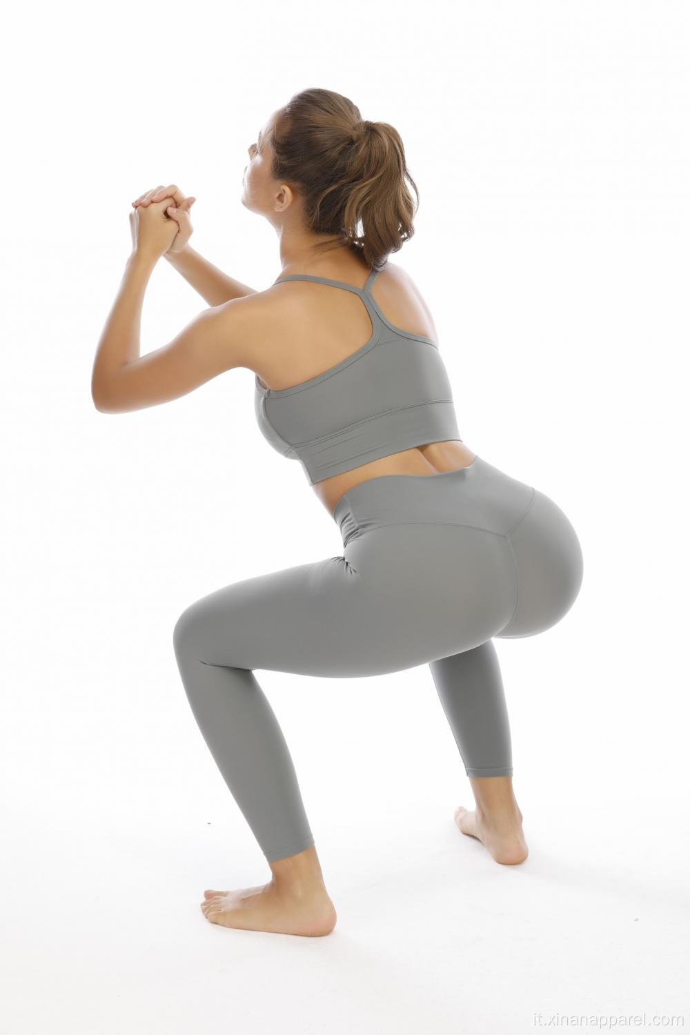 Set da yoga per donna con leggings senza cuciture OEM