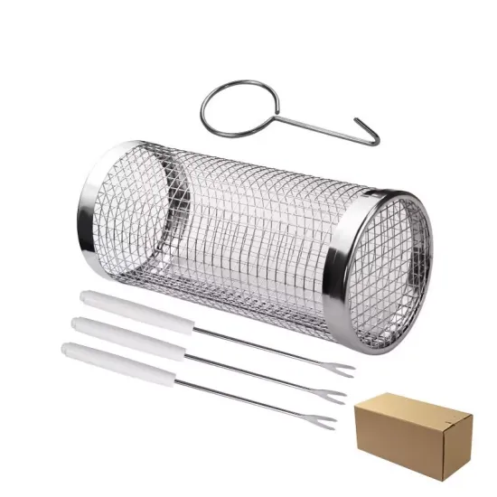 Stainless Steel BBQ Grill Basket - Ideal for Outdoor Use