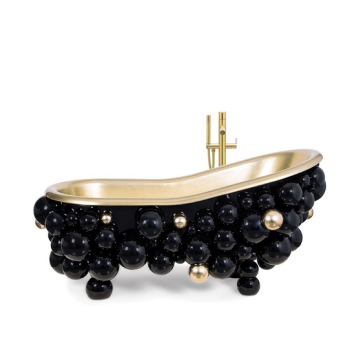 Boca do Lobo Luxury Newton Modern Gold Bathtub and Basin Set
