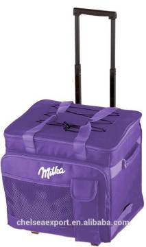 purple food 600D oxford +EPE foam+PEVA 3 steps trolley cooler bag