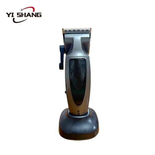 Máquina de cortar cabelo profissional sem fio com gradiente metálico