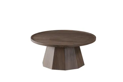 Modern Dark Brown 3-Piece Pedestal Coffee Table Set