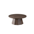 Juego de Mesa de Centro Moderno con Pedestal de Madera en Marrón Oscuro - 3 Piezas
