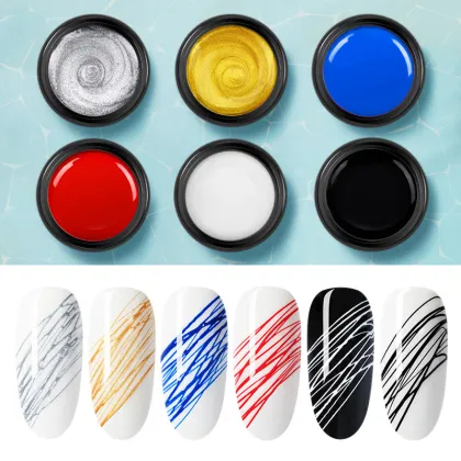 6 Color Elastic Silk Drawinggel Platinum Spider Gel Nail Art Polish
