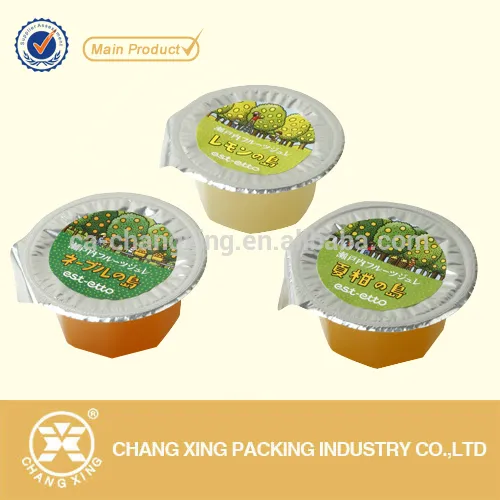 Gravure printing food contable peelable jelly cups covering fim