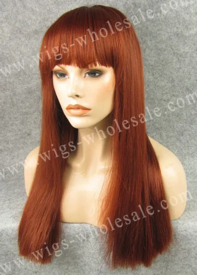 Auburn 350# Mix Wig Highlighted Yaki Straight 100% Futura Lace Front Wigs