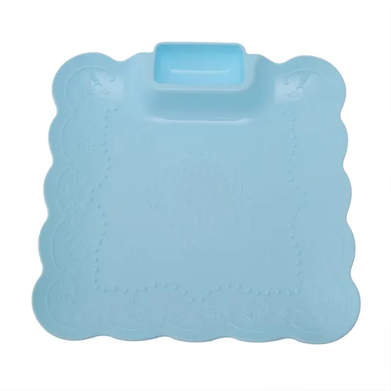 Wave Edge Embossing Square Plastic Dumpling Plate