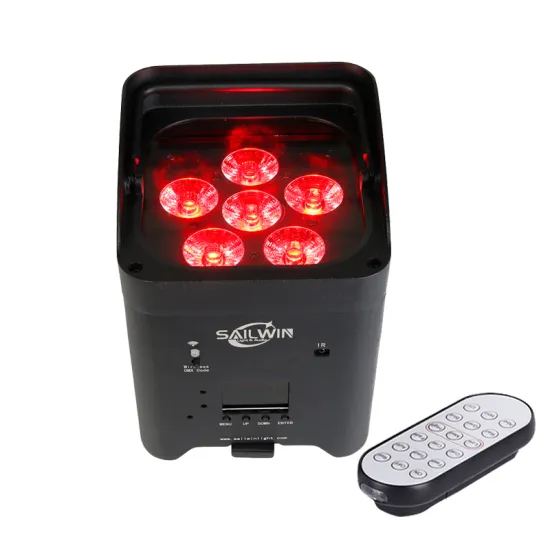 6X18W RGBAW UV DMX512 Battery Powered DJ LED Par Light with Charging Flight Case