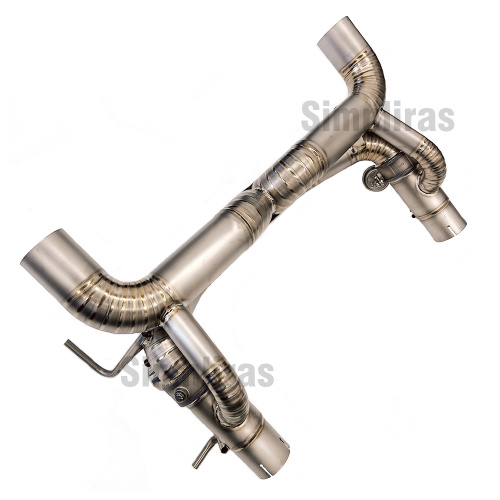Titanium wydechowa rura wydechowa Ferrari F8 Tribuuto 20-22 Titanium X-Pipe Układ wydechowy z zaworami