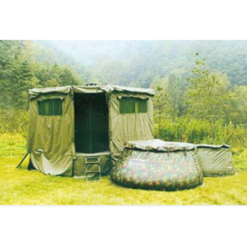 Warm shower trailer military tent