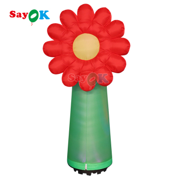 LED Lighting Inflatable Flower Tree with Stem for Large Artificial Inflatable Flower Pot