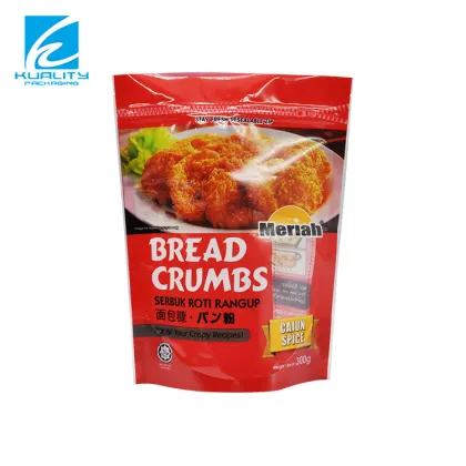 Customized Recycled Plastic Mylar Stand Up Pouch for Fried Foods