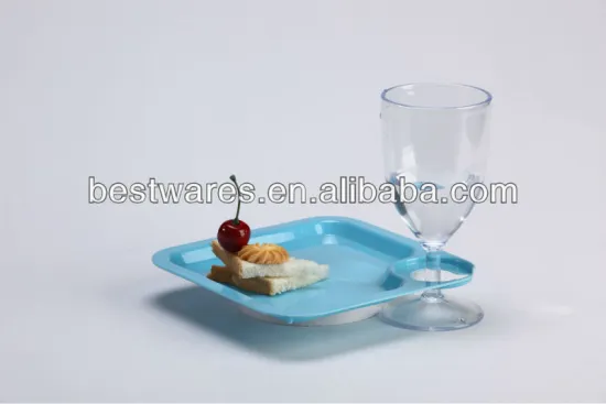 delicate square melamine wine plate