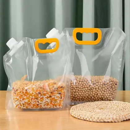 Customized printed logo plastic sea salt packaging pouch bag / stand up himalayan pink salt pouch with clear window