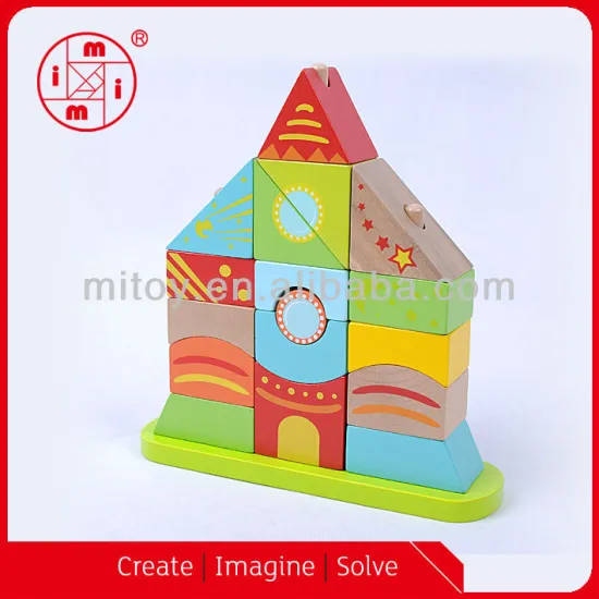 Building tower wooden wholesale toy from China