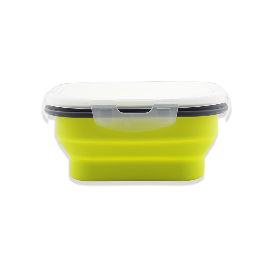 Caixa de almoço dobrável do recipiente de armazenamento do alimento do silicone