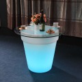 Pot de fleur lumineux en plastique décoration de la maison LED planteur