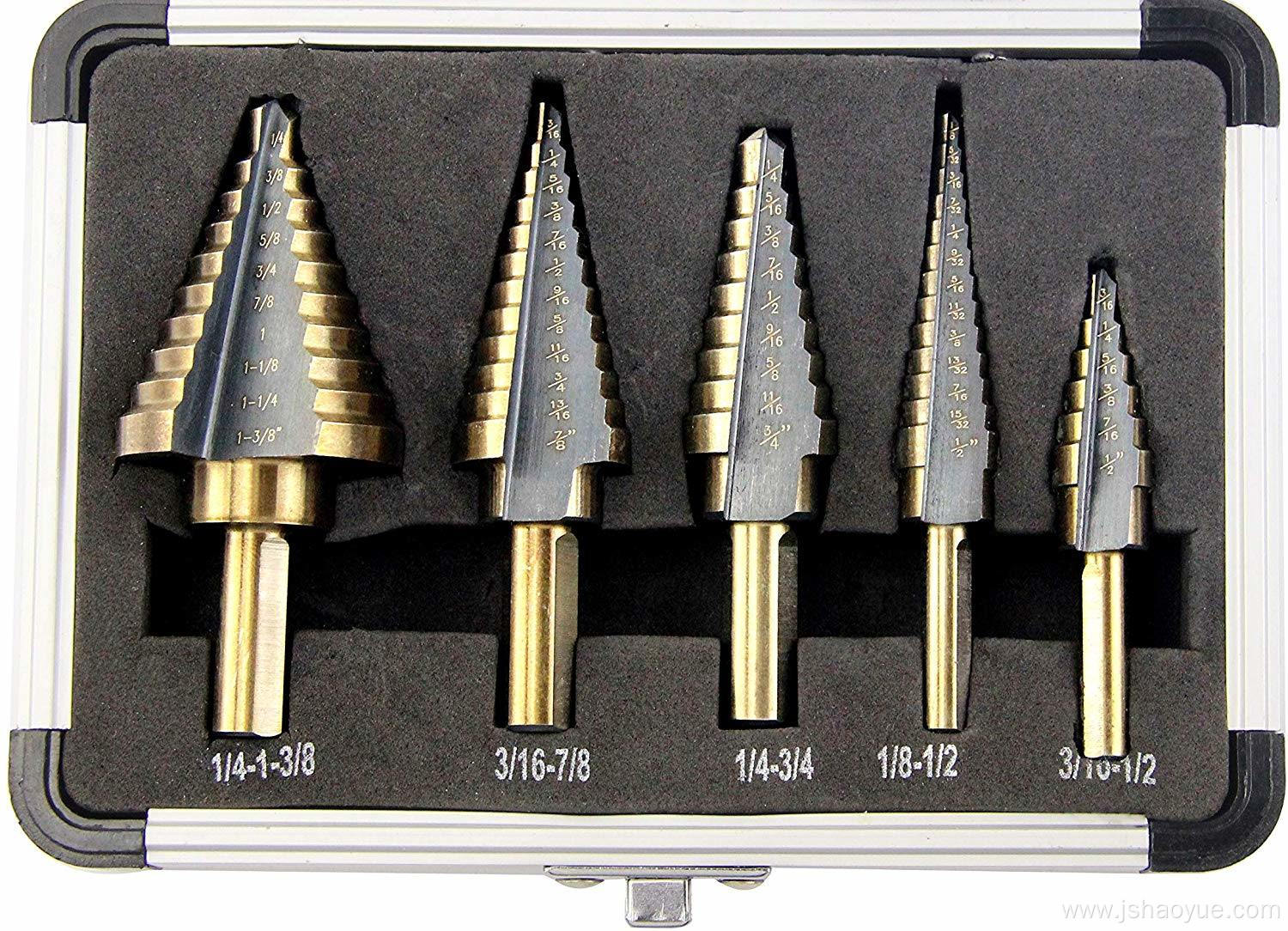 5PCS Step Drill Bit Set