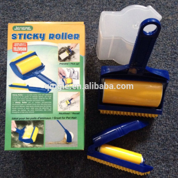 2pcs high quality reusable sticky lint roller with plastic handle brush