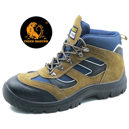 Suede leather pu sole safety shoes men