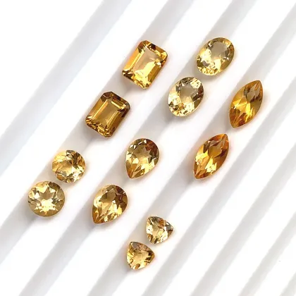 Yellow Crystal Mix Shape Loose Semi Precious Gemstones