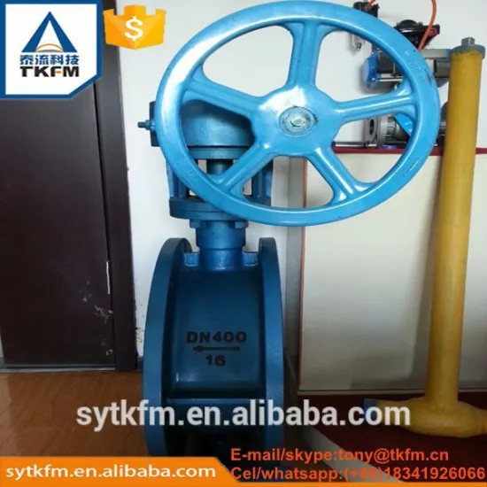 2015 TKFM low pressure flange end connection butterfly valve dn1000 pn16 epdm