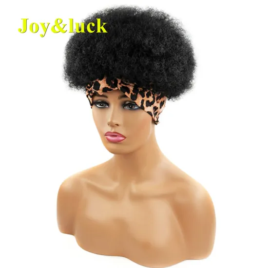 Hairband African Ladies Black Hair Head Band Short Afro Kinky Curly Headband Wigs for Black Women Synthetic Hair Wigs